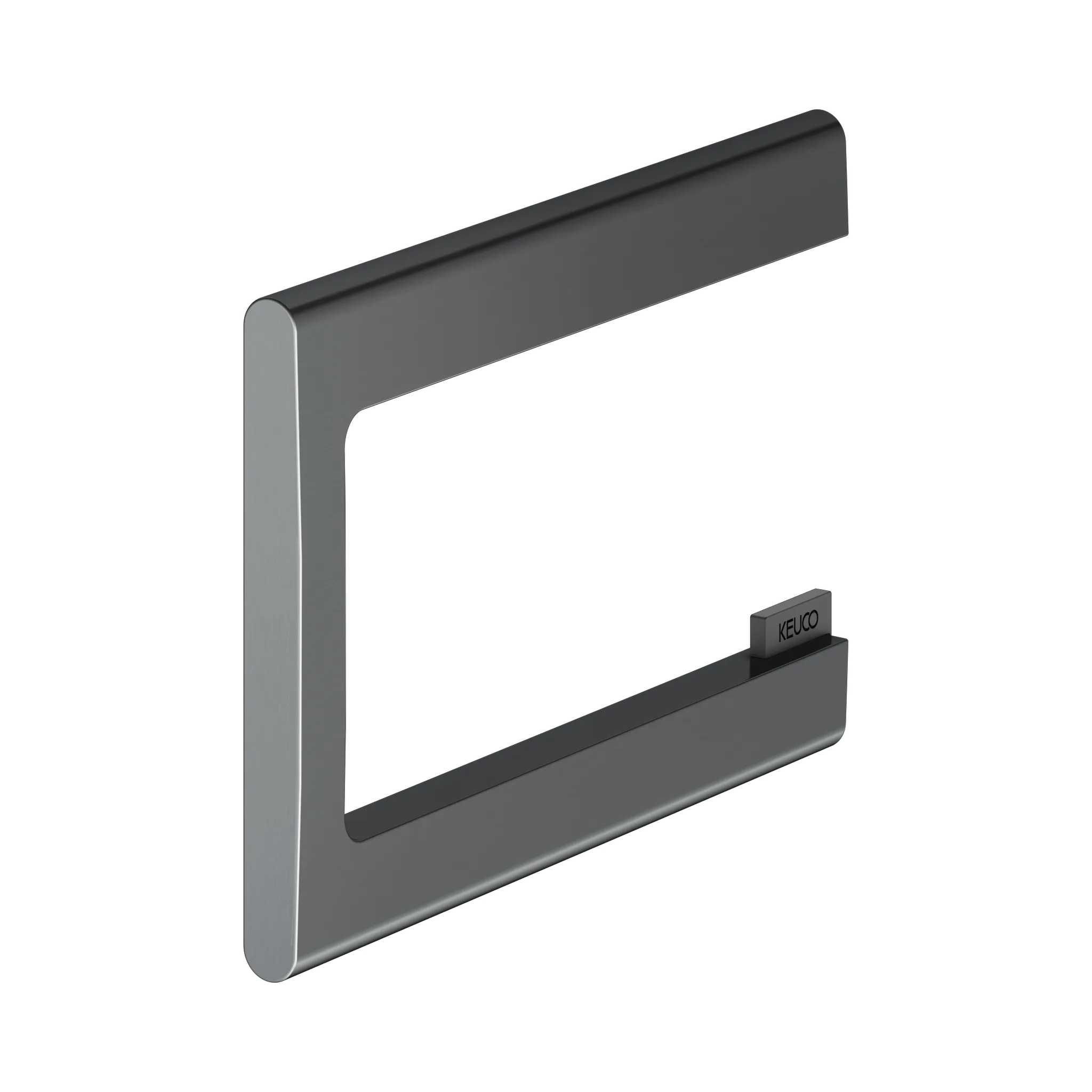 Edition 400 11562130000 Toilettenpapierhalter offene Form Schwarzchrom gebürstet Edition 400 11562130000 Toilettenpapierhalter offene Form Schwarzchrom gebürstet