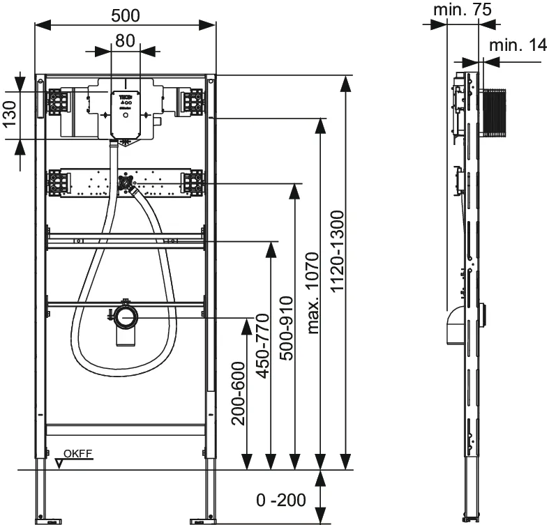 TECEprofil Urinalmodul mit TECE-Spülergehäuse U 2 TECEprofil Urinalmodul mit TECE-Spülergehäuse U 2