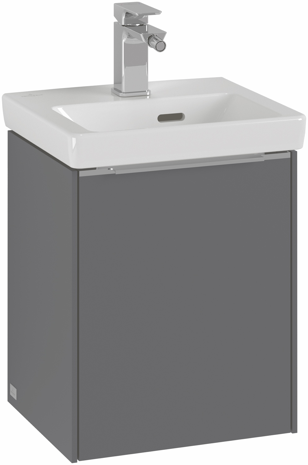 Villeroy & Boch Waschtischunterschrank mit Tür „Subway 3.0“ für Schrankwaschtisch 35,1 × 42,9 × 30,9 × 30,9 cm in 1 Tür, Anschlag (Scharnier) rechts, Waschbecken mittig, 1 Tür, mittig, Anschlag rechts