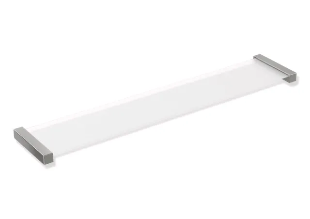 Ablage, Edelstahl, matt geschliffen, Ablagefläche aus ESG-Glas (4 mm), von der Unterseite satiniert, Breite 616 mm, Höhe 20 mm, Tiefe 122 mm Ablage, Edelstahl, matt geschliffen, Ablagefläche aus ESG-Glas (4 mm), von der Unterseite satiniert, Breite 616 mm, Höhe 20 mm, Tiefe 122 mm