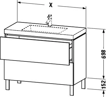 Duravit Waschtischunterschrank bodenstehend „L-Cube“ 80 × 69,8 × 48 cm Nussbaum gebürstet Duravit Waschtischunterschrank bodenstehend „L-Cube“ 80 × 69,8 × 48 cm Nussbaum gebürstet