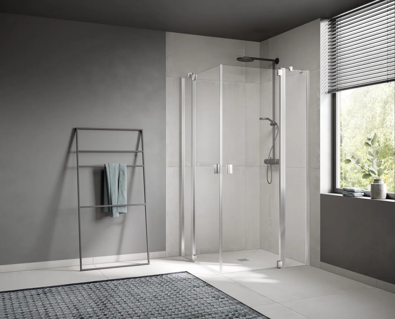 Kermi Duschtür Eckeinstieg 2-teilig Pendeltüren mit Festfeldern Halbteil rechts „RAYA“ Glas Klar, Profile Silber Mattglanz, BV: 720 - 750 mm GAK: 705 - 735 mm WE: 730 - 760 mm H: 1850 mm Kermi Duschtür Eckeinstieg 2-teilig Pendeltüren mit Festfeldern Halbteil rechts „RAYA“ Glas Klar, Profile Silber Mattglanz, BV: 720 - 750 mm GAK: 705 - 735 mm WE: 730 - 760 mm H: 1850 mm