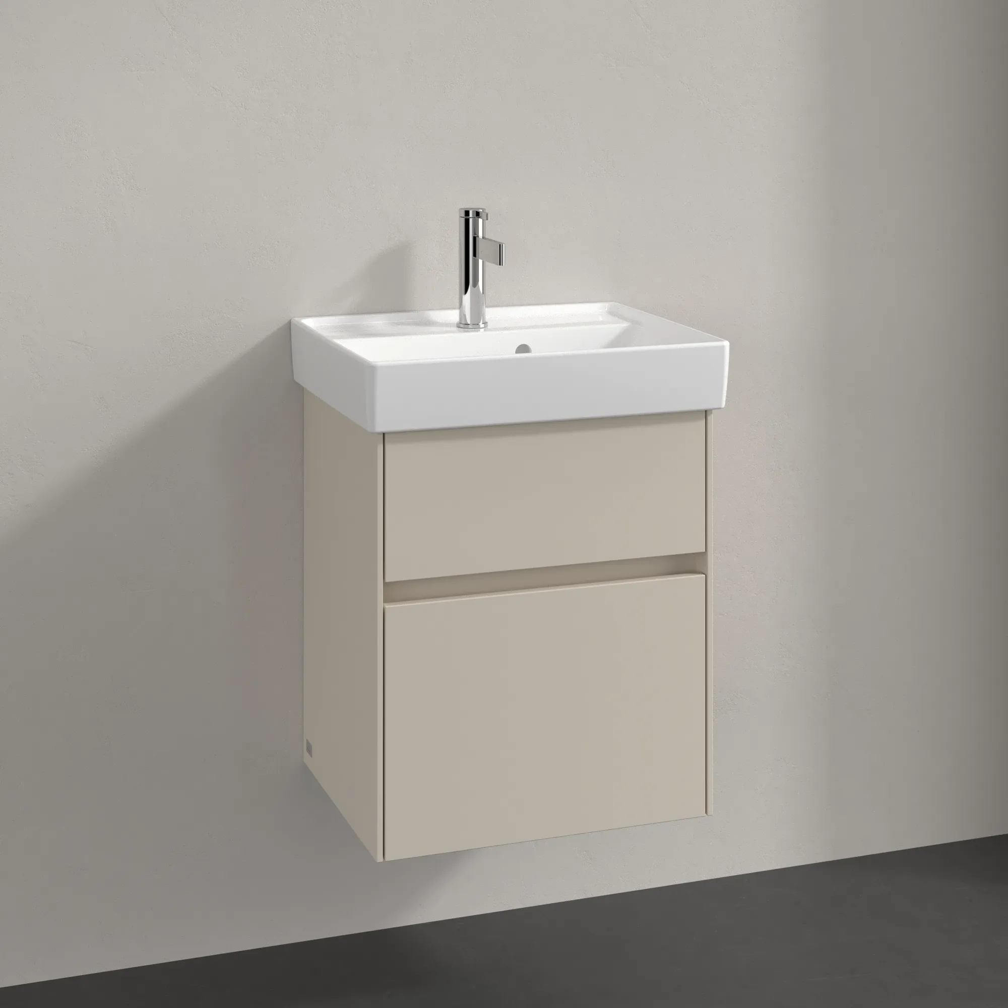 Villeroy & Boch Waschbeckenunterschrank Collaro C00600, Cashmere Grey, 460x374 mm, Höhe 546 mm, mit SoftClosing, 2 Auszüge Villeroy & Boch Waschbeckenunterschrank Collaro C00600, Cashmere Grey, 460x374 mm, Höhe 546 mm, mit SoftClosing, 2 Auszüge