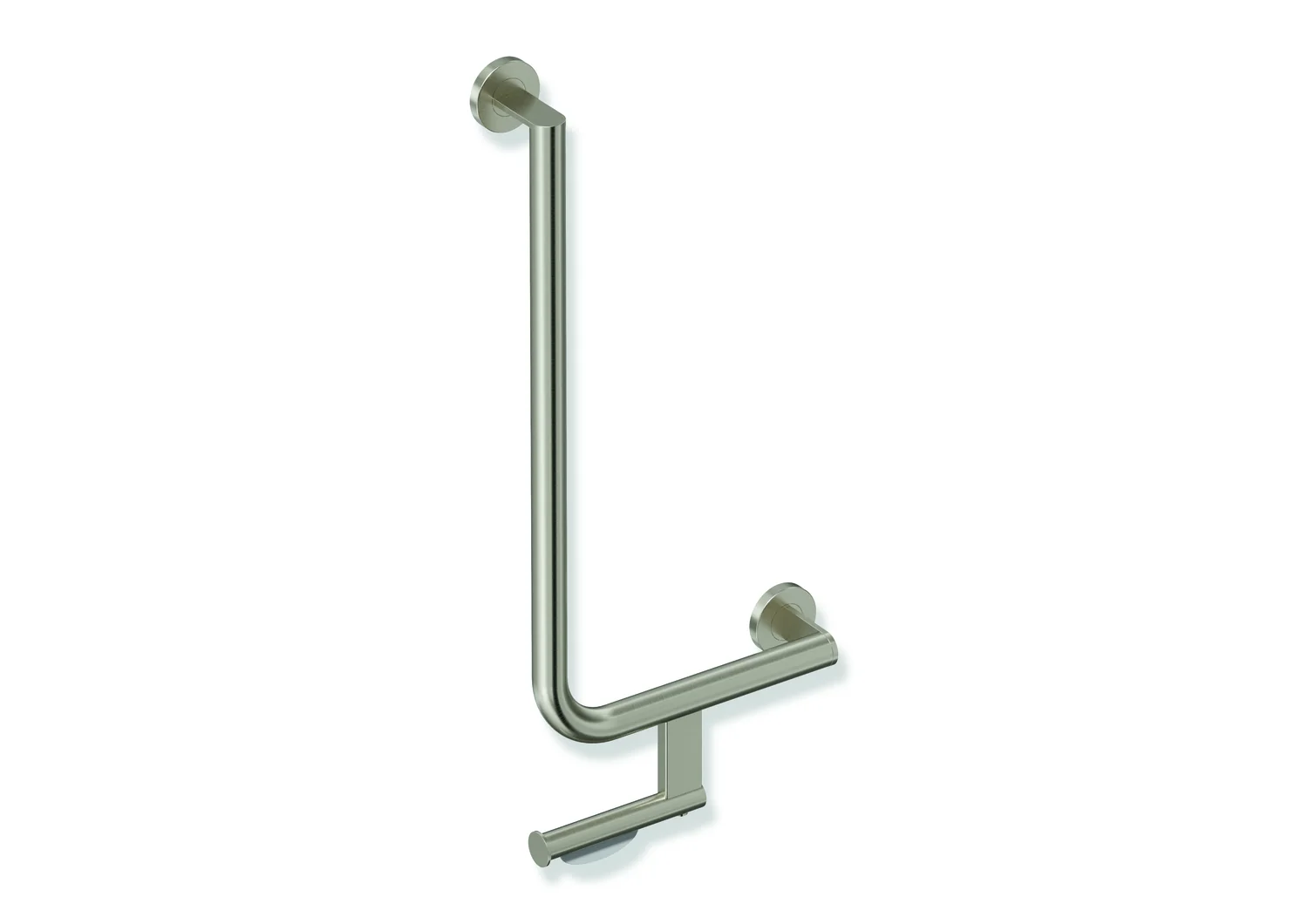 HEWI Winkelgriff mit WC-Papierrollenhalter, System 900, Edelstahl, PVD nickel gebü.
