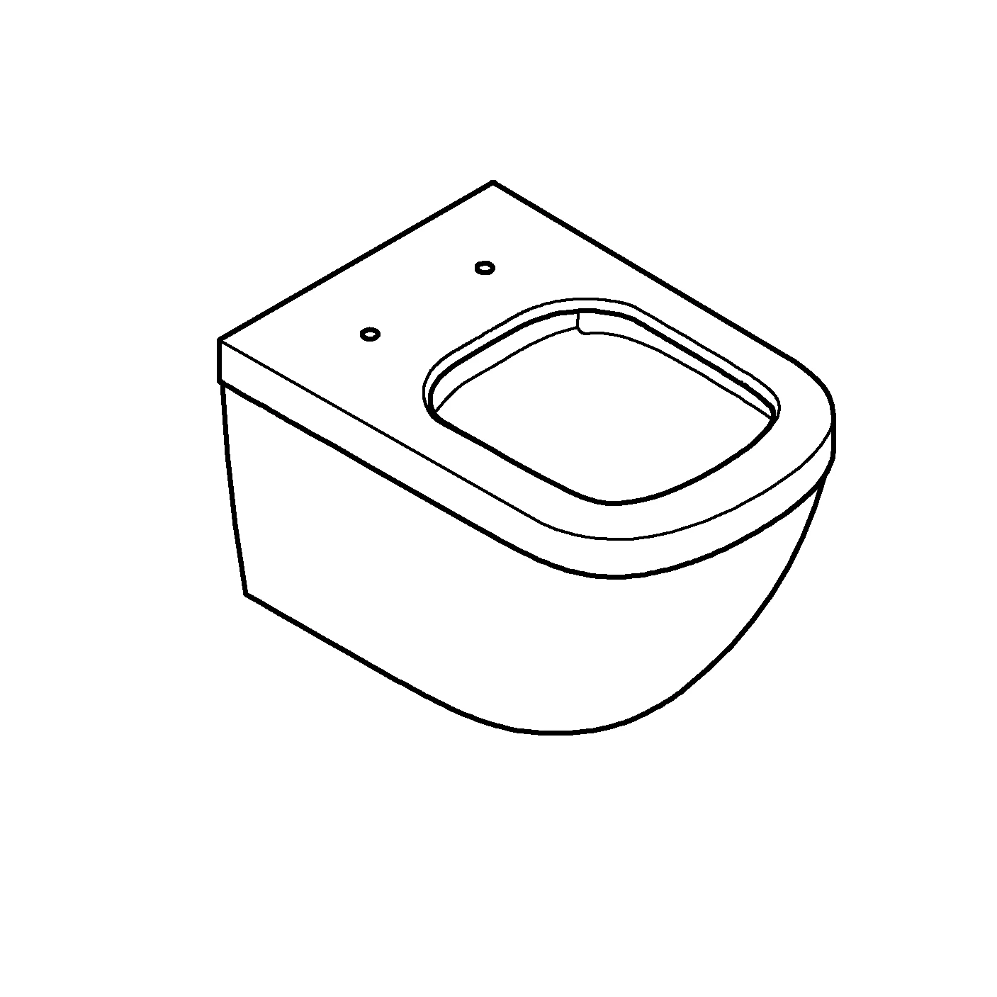 Wand-Tiefspül-WC Euro Keramik 39328, Abgang waagerecht, spülrandlos, für Unterputz-Spülkasten, aus Sanitärkeramik, alpinweiß