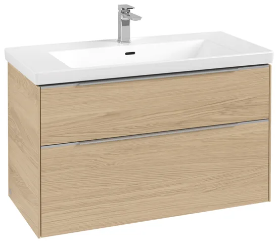 Villeroy & Boch Waschtischunterschrank „Subway 3.0“ für Schrankwaschtisch 973 × 576 × 478 mm Nordic Oak, für Becken mittig