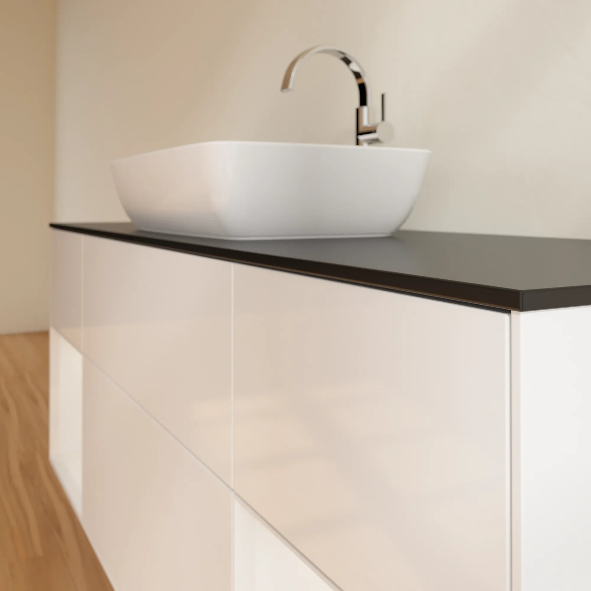 Villeroy & Boch Waschtischunterschrank „Finion“ für Schrankwaschtisch 1600 × 603 × 501 mm Glossy White Lacquer, für Becken mittig Villeroy & Boch Waschtischunterschrank „Finion“ für Schrankwaschtisch 1600 × 603 × 501 mm Glossy White Lacquer, für Becken mittig