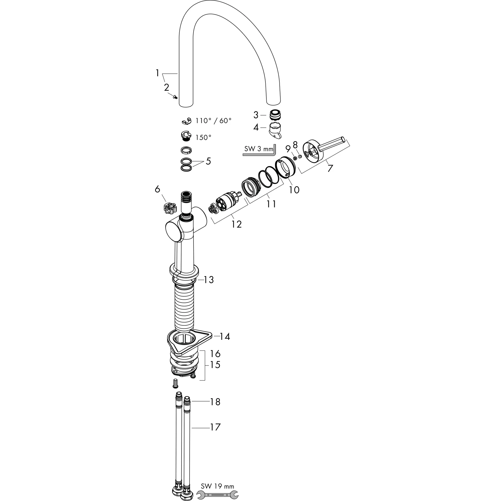 Spültischmischer 220 Talis M54 1jet chrom