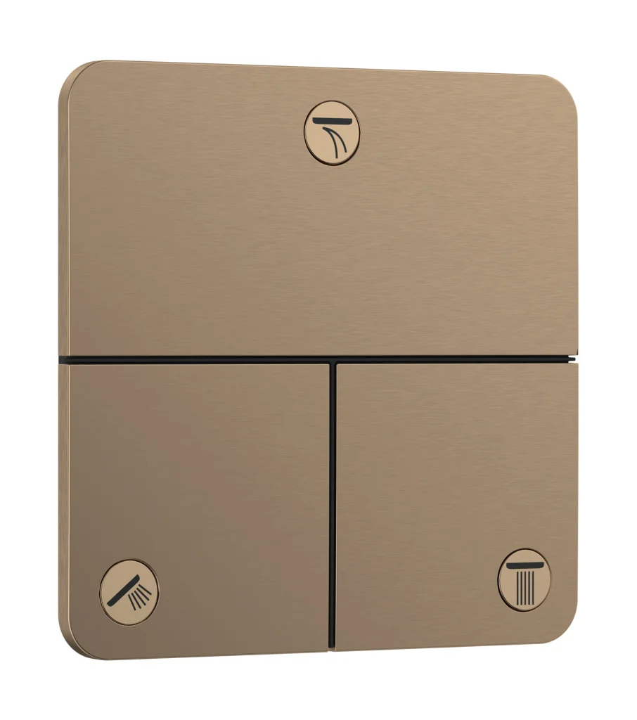 Hansgrohe ShowerSelect Comfort Q Ventil Unterputz, Brushed Bronze, 3 Verbraucher, Durchflussmenge 26 l/min, max. Betriebsdruck 10 bar