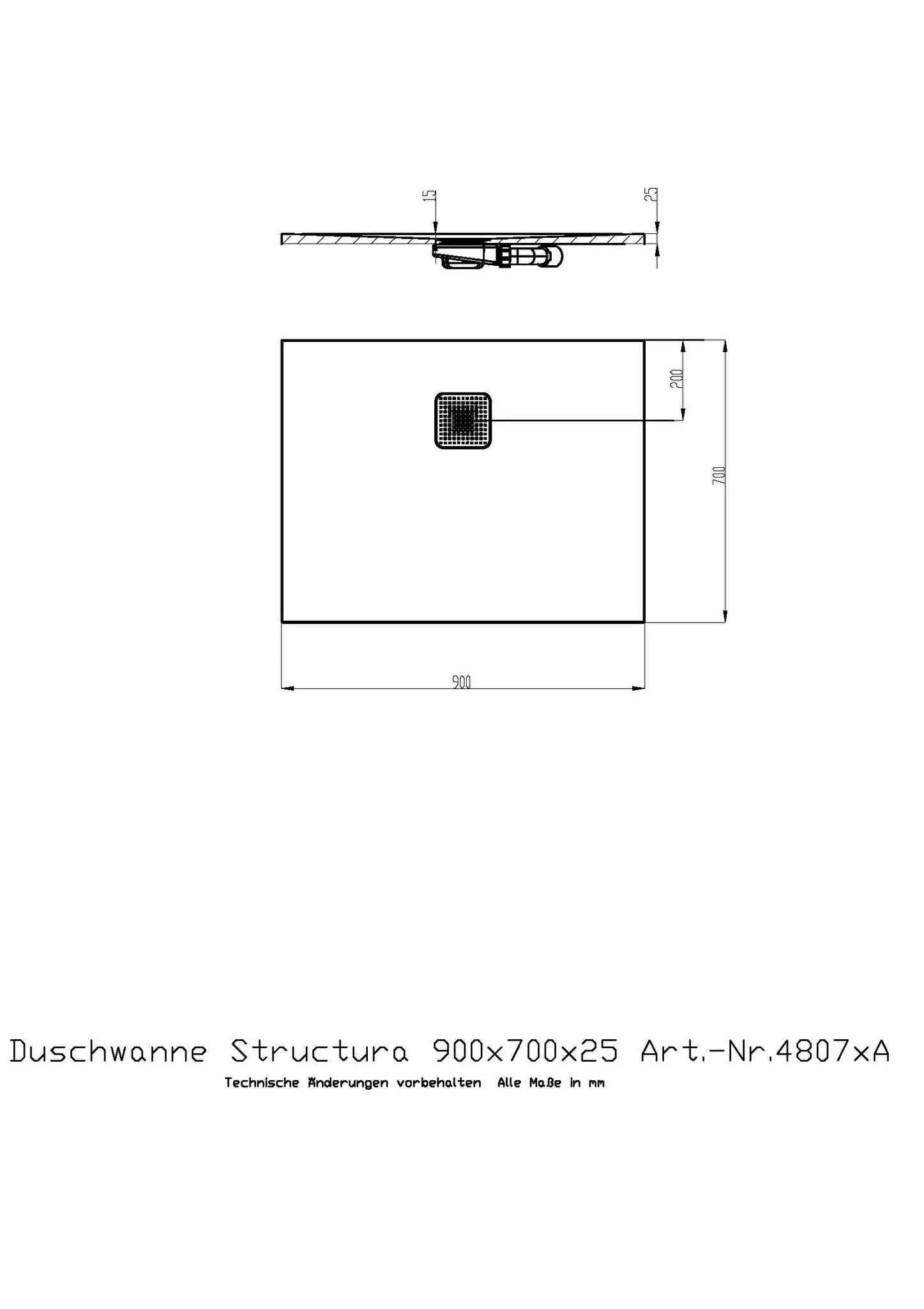 Duschwanne Structura 900x700x25 in gesoftete Schieferoptik, mit Antirutsch B, Material Solique, Weiß Duschwanne Structura 900x700x25 in gesoftete Schieferoptik, mit Antirutsch B, Material Solique, Weiß