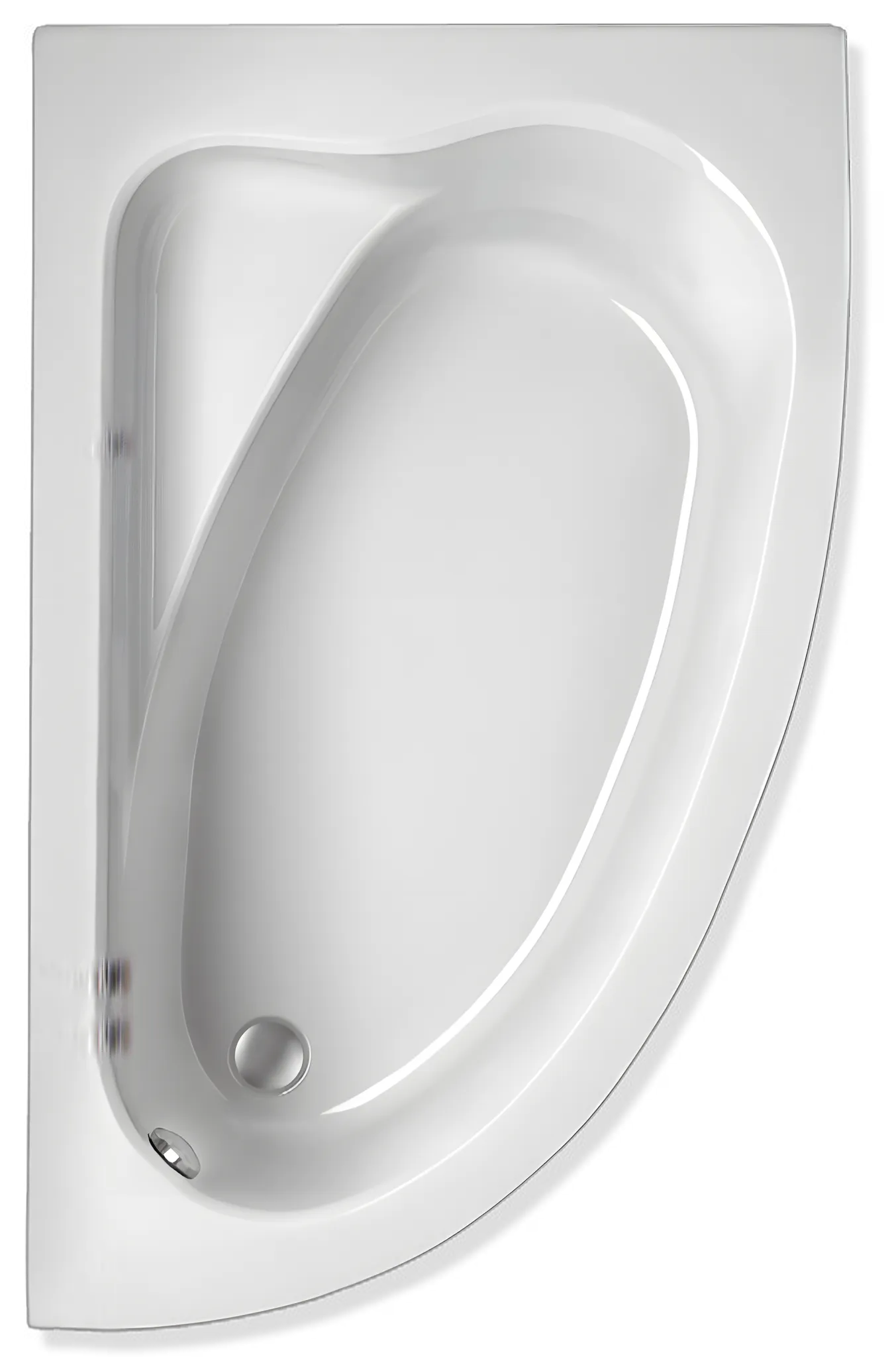 Mauersberger Badewanne „aspera“ 1500 × 1000 mm, links in Weiß