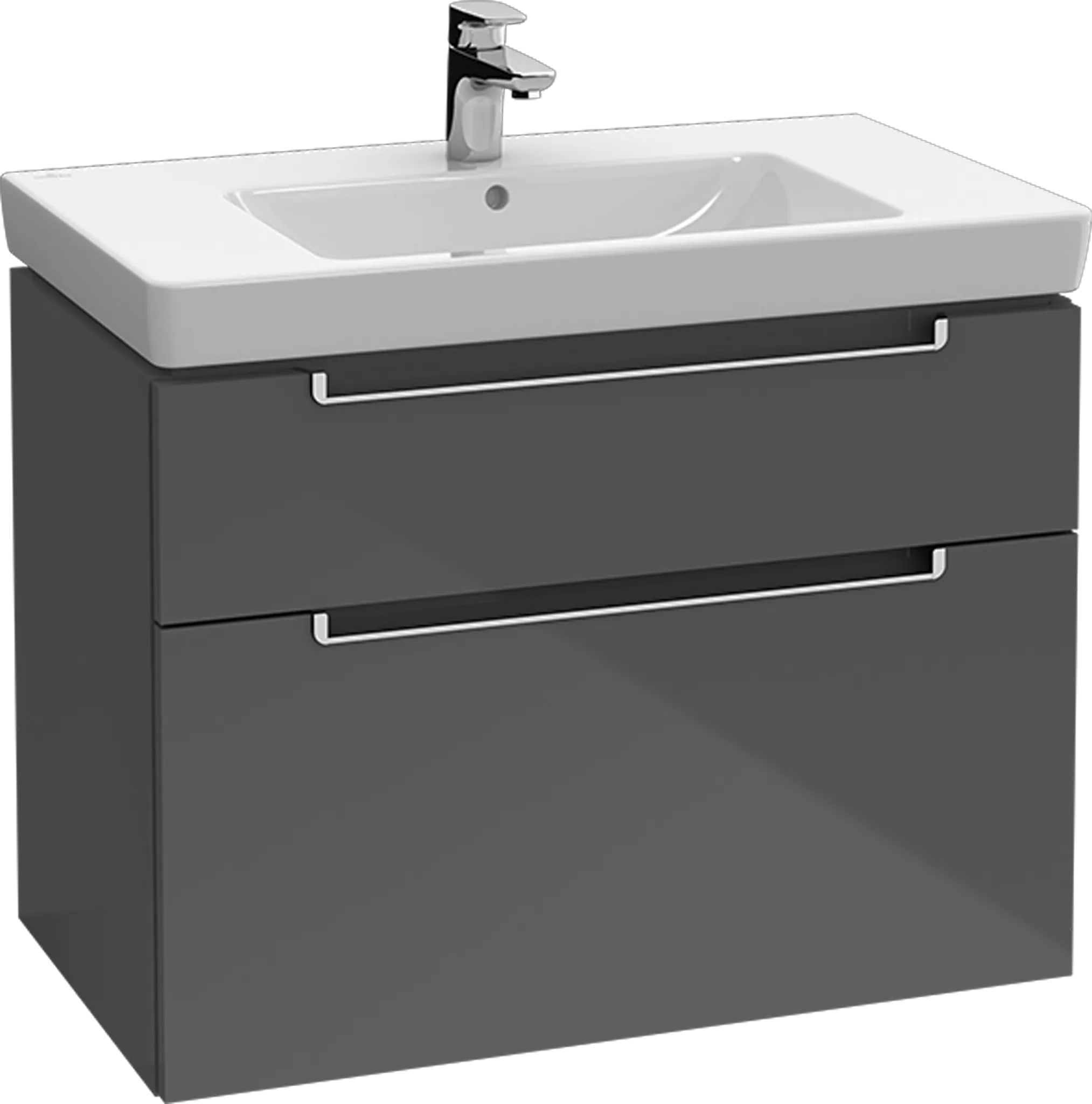 Villeroy & Boch Waschtischunterschrank „Subway 2.0“ 987 × 590 × 449 mm Cashmere Grey, für Becken mittig, ohne Beleuchtung