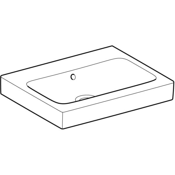 Wandwaschtisch „iCon“, rechteckig 60 × 48,5 cm in weiß alpin Wandwaschtisch „iCon“, rechteckig 60 × 48,5 cm in weiß alpin