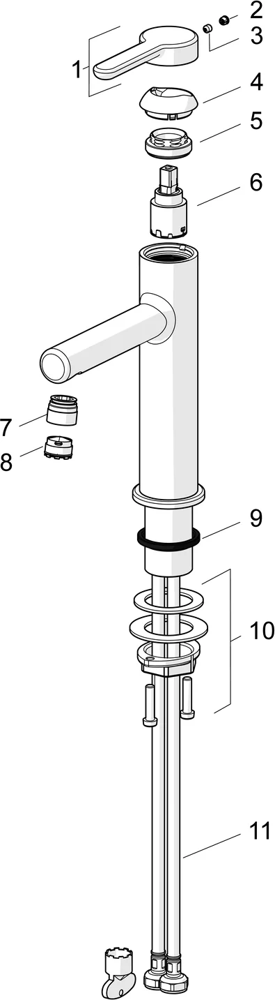 HansaDESIGNO Style Waschtischarmatur 5183 Zugstangenablaufgarnitur Ausladung 125 mm DN15 Chrom