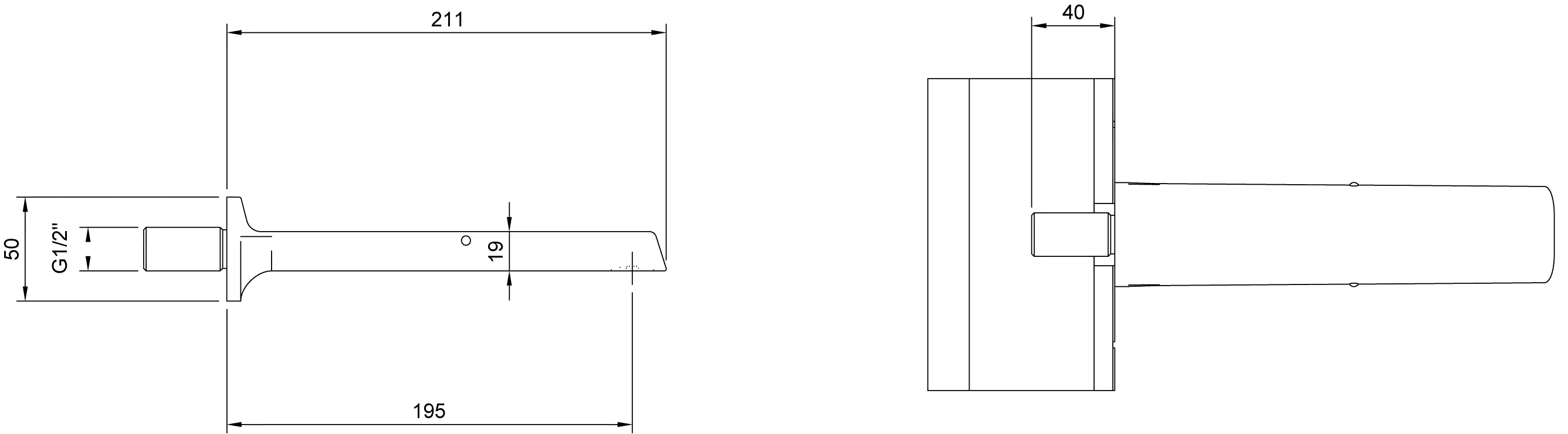 Badewannenauslauf „Liberty“ 21,1 cm in Chrom Badewannenauslauf „Liberty“ 21,1 cm in Chrom