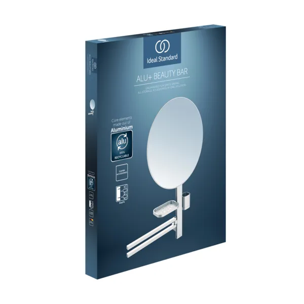 Ideal Standard Beauty Bar Accessoires-Kombination Alu+ L800 mit Spiegel Durchmesser 500mm Silver Ideal Standard Beauty Bar Accessoires-Kombination Alu+ L800 mit Spiegel Durchmesser 500mm Silver
