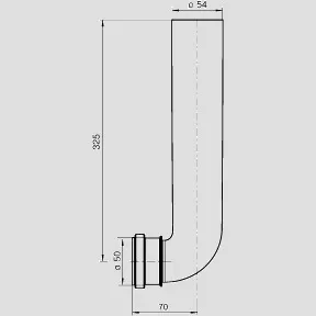 SANIT Spülbogen mit Lippendichtung ( Bauhöhe 1185 )