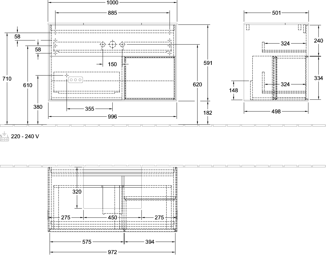 Villeroy & Boch Waschtischunterschrank „Finion“ für Schrankwaschtisch 1000 × 603 × 501 mm Olive Matt Lacquer, für Becken mittig Villeroy & Boch Waschtischunterschrank „Finion“ für Schrankwaschtisch 1000 × 603 × 501 mm Olive Matt Lacquer, für Becken mittig