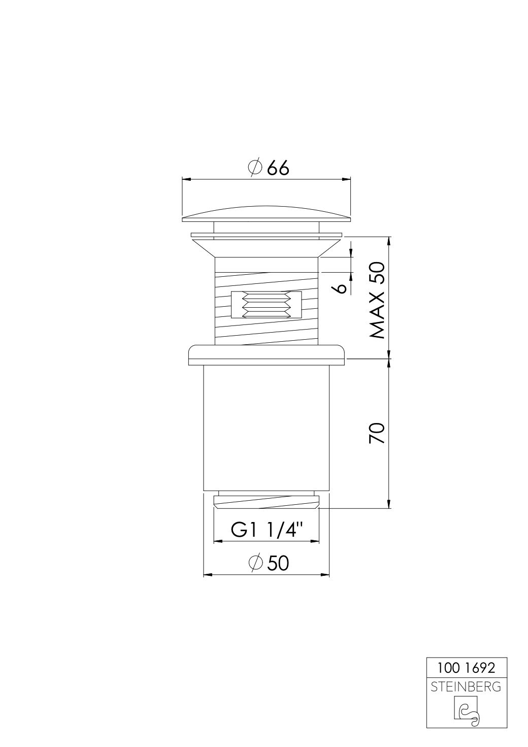 Serie 100 Ablaufgarnitur mit Druckverschluss (mit Überlauf) Serie 100 Ablaufgarnitur mit Druckverschluss (mit Überlauf)