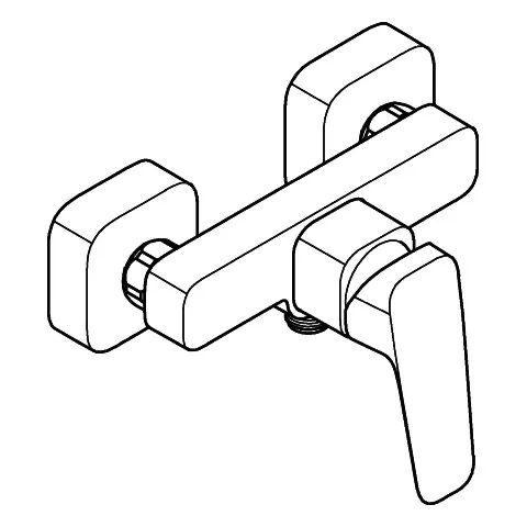 Einhand-Brausebatterie Cubeo 101824, Wandmontage, S-Anschlüsse, Wandrosette, eigensicher, chrom Einhand-Brausebatterie Cubeo 101824, Wandmontage, S-Anschlüsse, Wandrosette, eigensicher, chrom