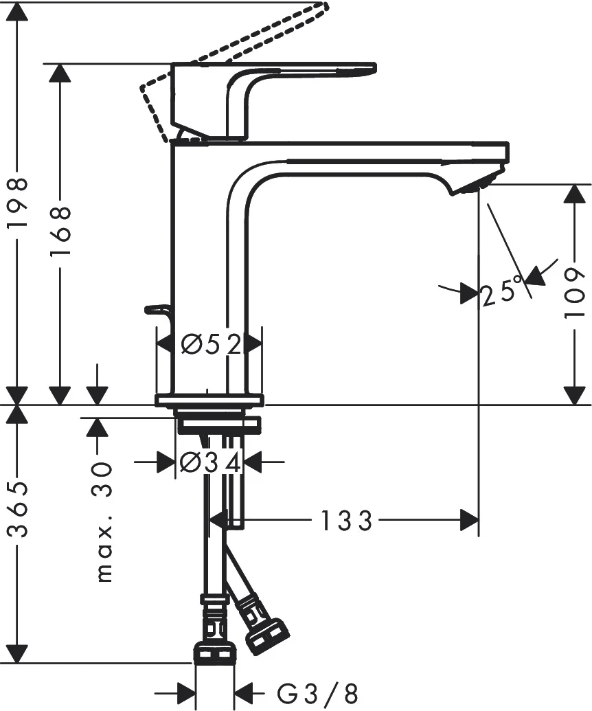 Rebris E Einhebel-Waschtischmischer 110 CoolStart ohne Ablaufgarnitur, Chrom Rebris E Einhebel-Waschtischmischer 110 CoolStart ohne Ablaufgarnitur, Chrom