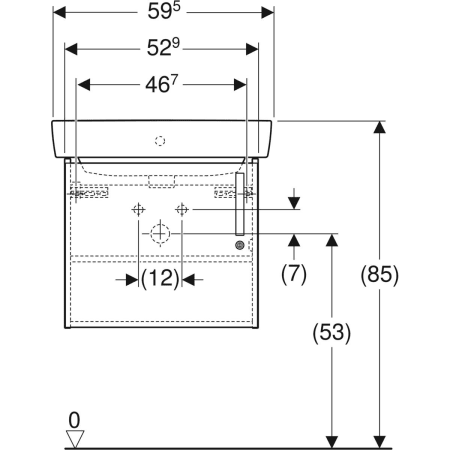Geberit Waschtischunterschrank „Bambini“ 59,5 × 56,3 × 48,3 cm Geberit Waschtischunterschrank „Bambini“ 59,5 × 56,3 × 48,3 cm