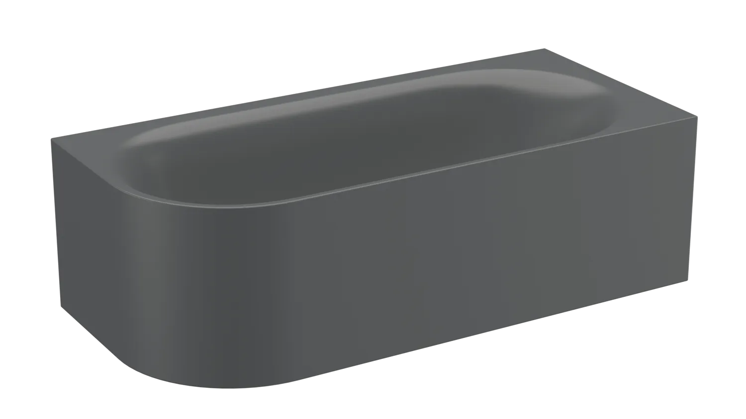 Bette BetteSilhouette Badewanne Eck Lux Oval V, 1850x850x450 mm, Raven, glasierter Titan-Stahl, 2-Sitzer, Schürzenwanne Bette BetteSilhouette Badewanne Eck Lux Oval V, 1850x850x450 mm, Raven, glasierter Titan-Stahl, 2-Sitzer, Schürzenwanne