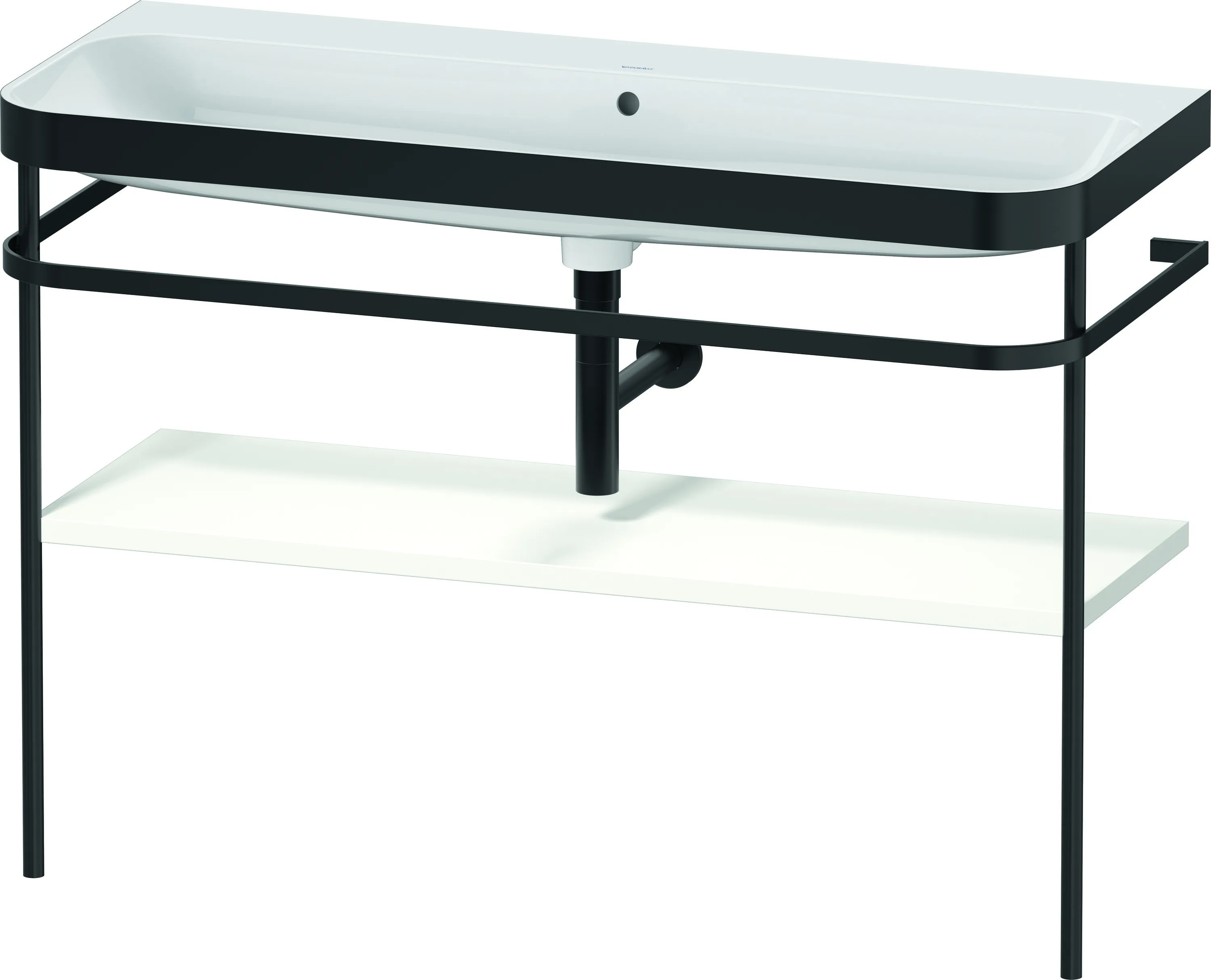 Duravit Waschtischunterschrank mit Metallkonsole „Happy D.2 Plus“ 117,5 × 85 × 49 cm in Weiß Seidenmatt Duravit Waschtischunterschrank mit Metallkonsole „Happy D.2 Plus“ 117,5 × 85 × 49 cm in Weiß Seidenmatt