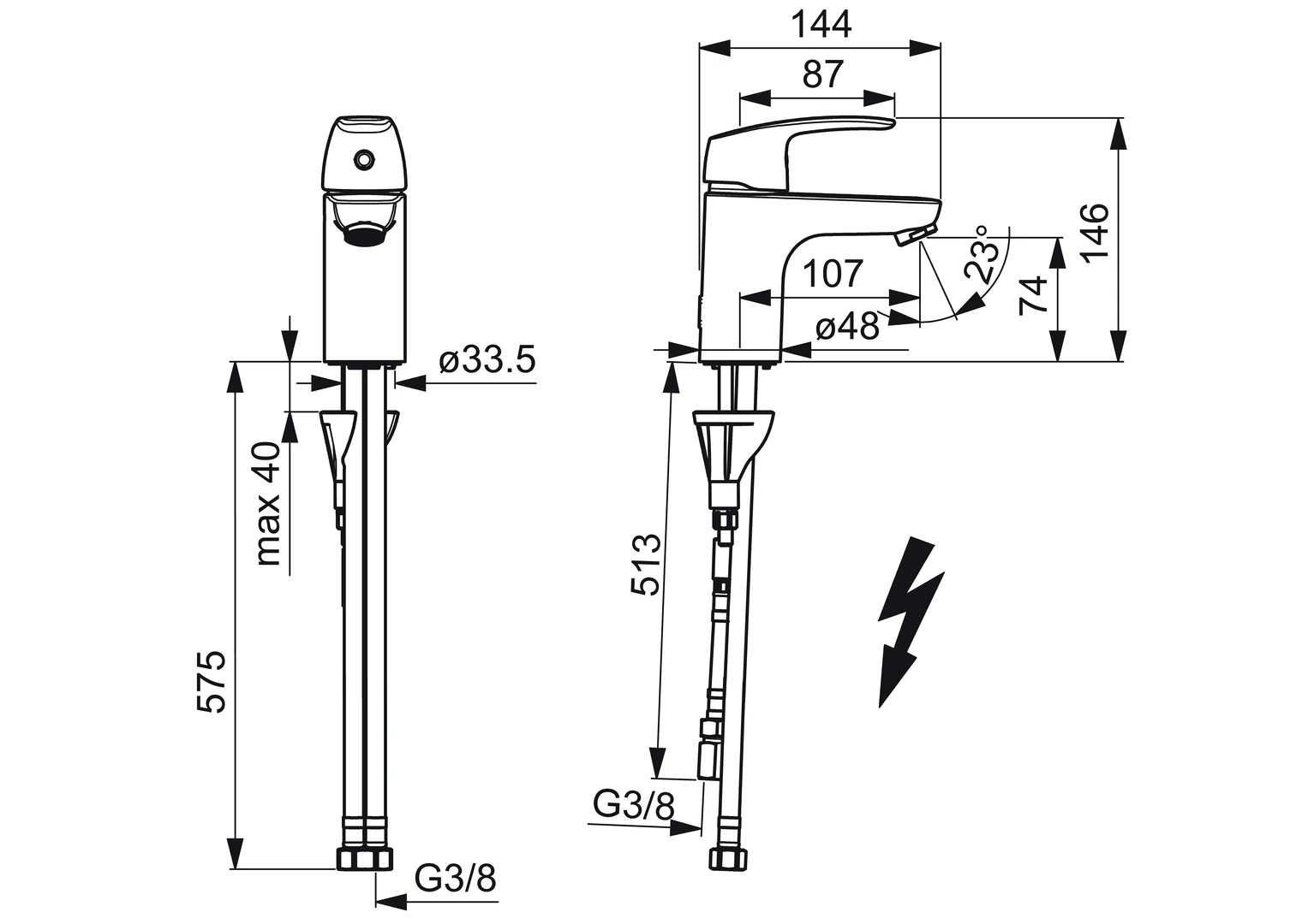 HansaPINTO Waschtischarmatur HansaPINTO 2017, Einhebelmischer, Niederdruck, Chrom