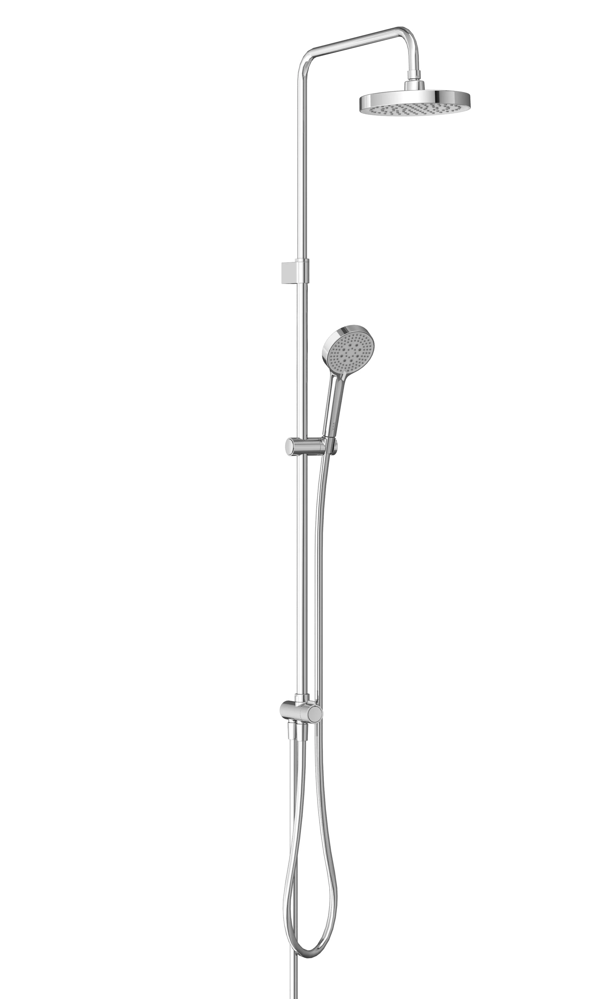 Base Round Duschsystem mit Kopf- und Handbrause Wandmontage Chrom Base Round Duschsystem mit Kopf- und Handbrause Wandmontage Chrom