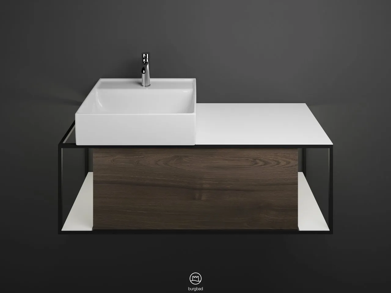 burgbad Junit Keramik-Aufsatzwaschtisch inkl. Waschtischunterschrank, Weiß burgbad Junit Keramik-Aufsatzwaschtisch inkl. Waschtischunterschrank, Weiß