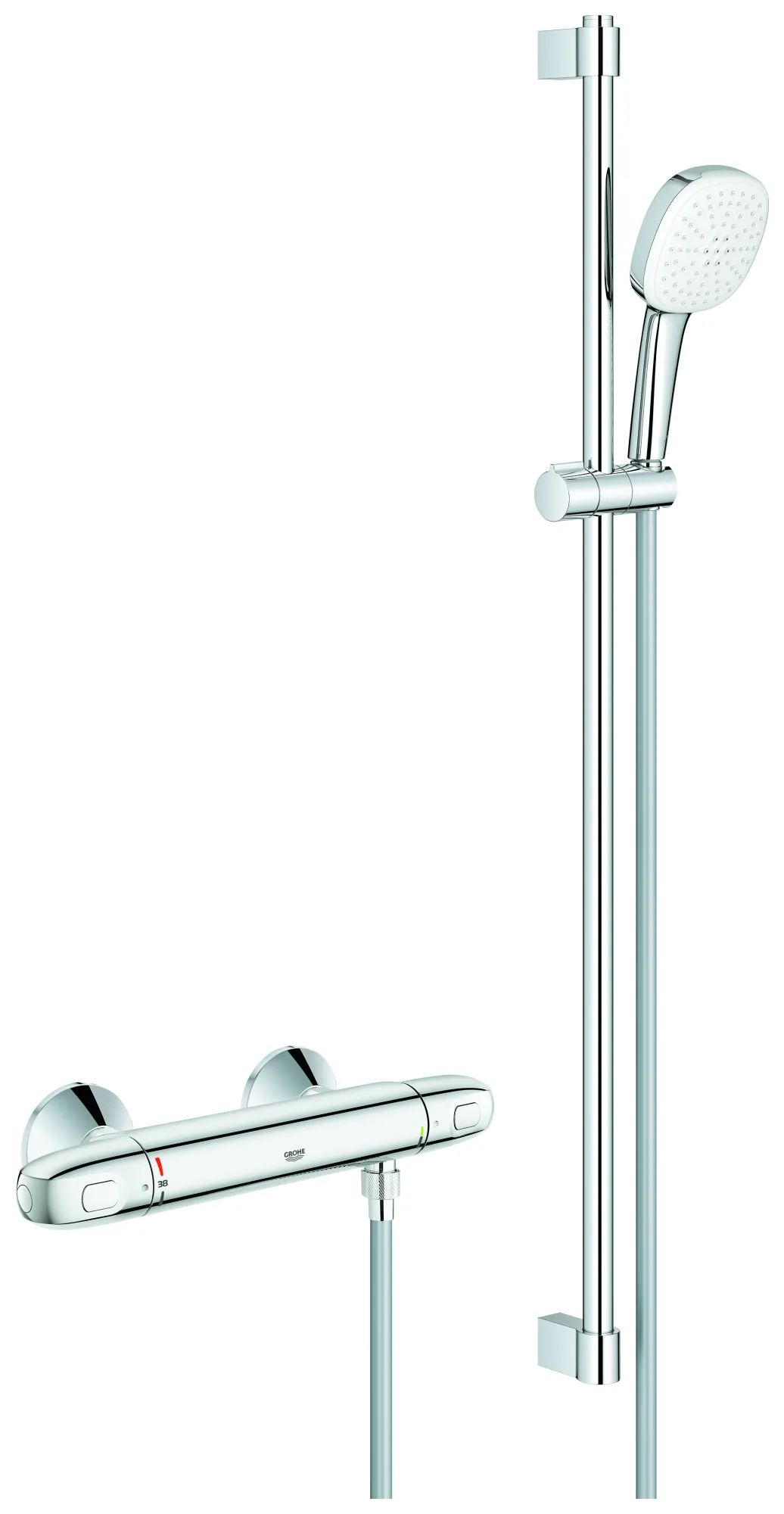 Grohe Grohtherm 1000 Thermostat-Brausebatterie, ½ mit Tempesta Brausestangenset 900mm chrom Grohe Grohtherm 1000 Thermostat-Brausebatterie, ½ mit Tempesta Brausestangenset 900mm chrom