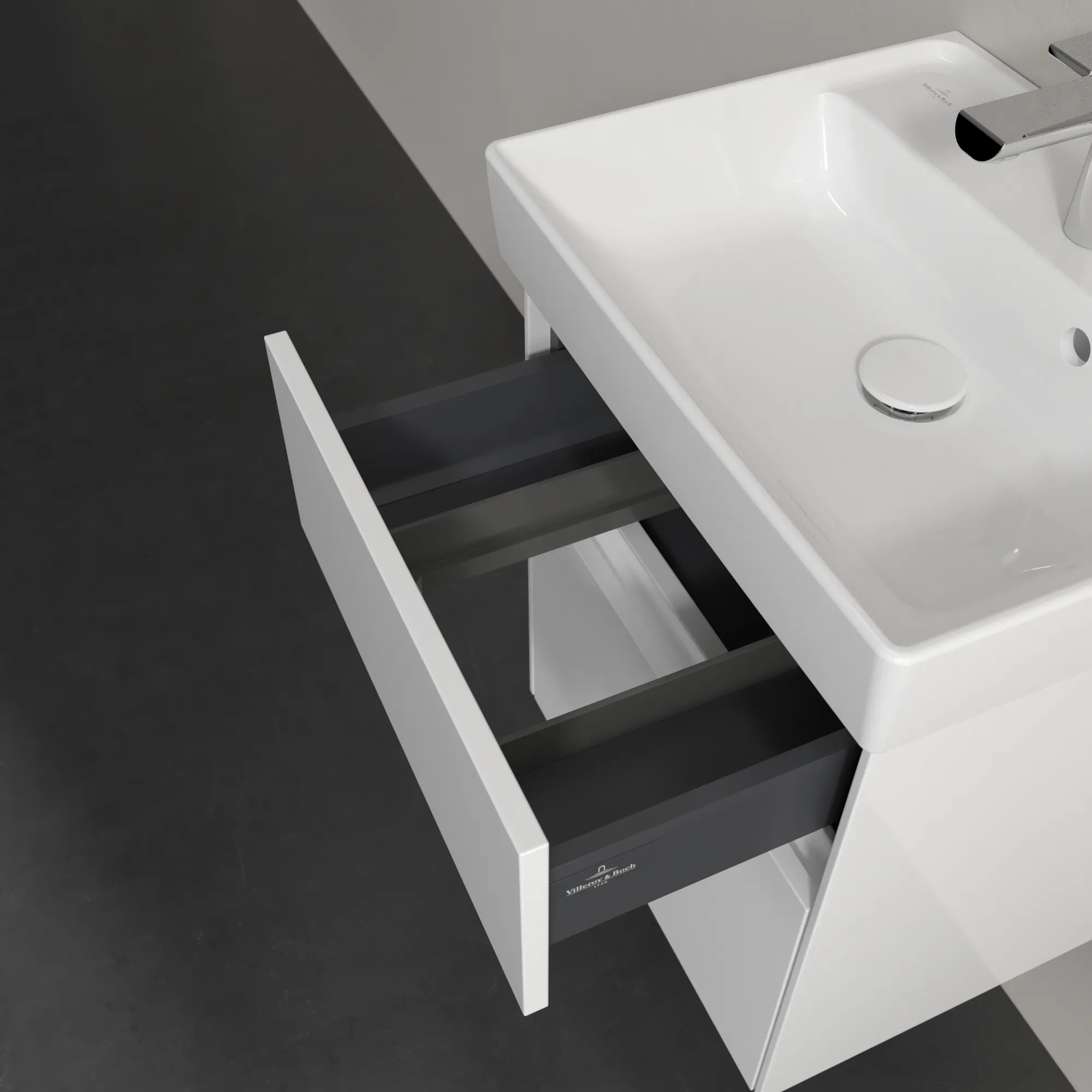 Villeroy & Boch Waschtischunterschrank „Collaro“ 460 × 546 × 374 mm Glossy White, für Becken mittig, ohne Beleuchtung