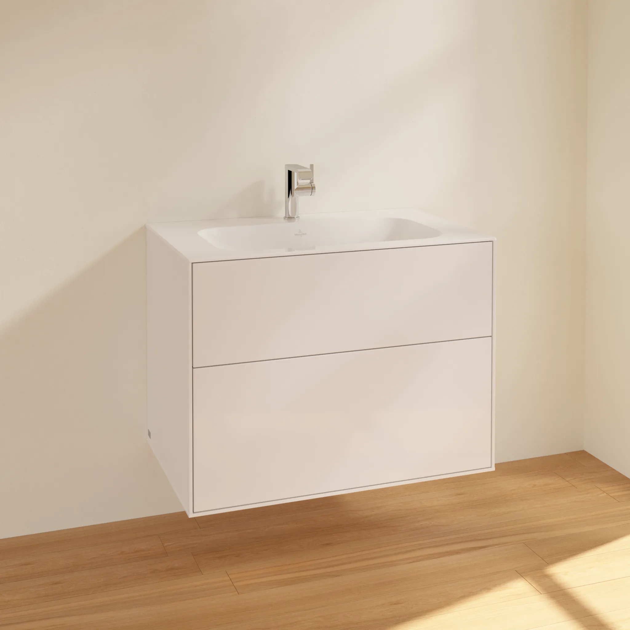 Villeroy & Boch Waschtischunterschrank „Finion“ für Schrankwaschtisch 79,6 × 59,1 × 49,8 cm 2 Schubladen, für Waschtischposition mittig mittig