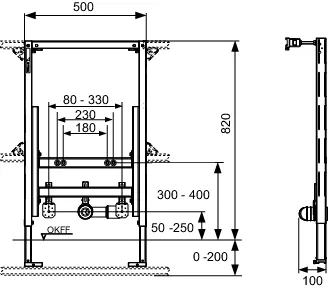 Bidetmodul TECEprofil für wandhängendes Bidet, Bauhöhe 820 mm Bidetmodul TECEprofil für wandhängendes Bidet, Bauhöhe 820 mm
