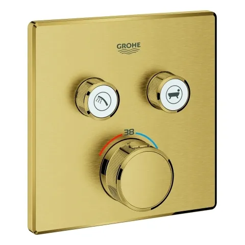 Thermostat Grohtherm SmartControl 29124, mit 2 Absperrventilen, Fertigmontageset für Rapido SmartBox, Wandrosette eckig, chrom Thermostat Grohtherm SmartControl 29124, mit 2 Absperrventilen, Fertigmontageset für Rapido SmartBox, Wandrosette eckig, chrom