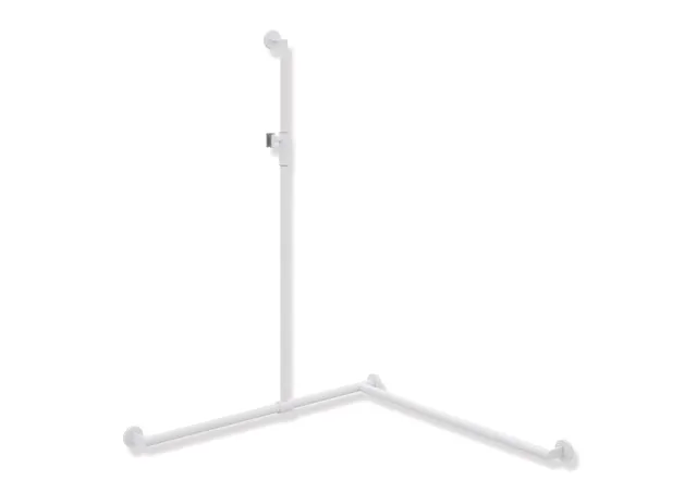 HEWI Haltegriff Ausführung rechts „System 900“ in Weiß tiefmatt / Hellgrau matt, Befestigung verdeckt HEWI Haltegriff Ausführung rechts „System 900“ in Weiß tiefmatt / Hellgrau matt, Befestigung verdeckt