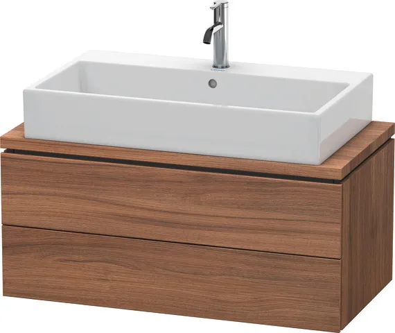 Duravit Waschtischunterschrank wandhängend „L-Cube“ 92 × 40 × 47,7 cm Nussbaum Natur