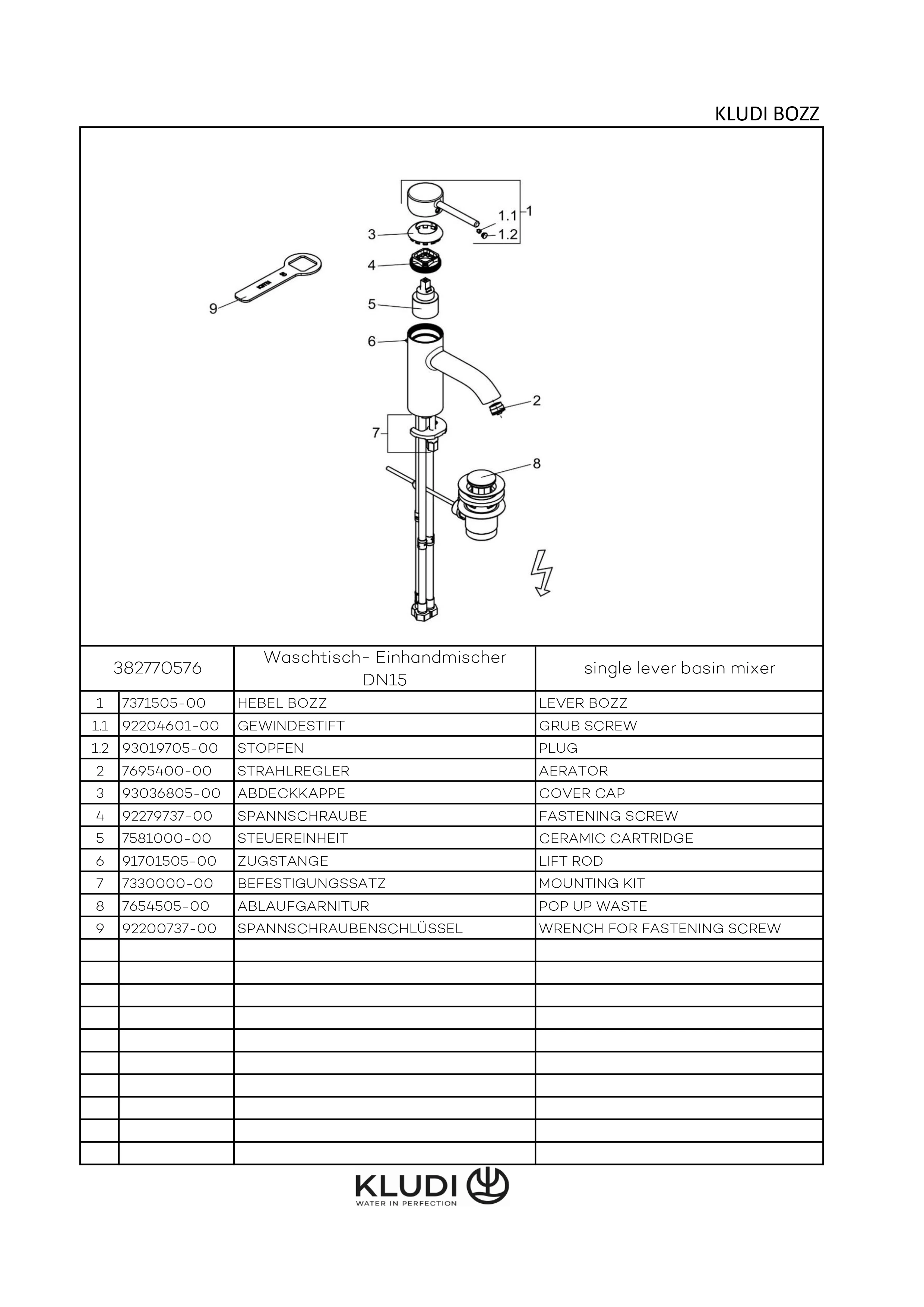 BOZZ WaschtischEHM 75mm Ablaufg.,f.drucklose Speicher chrom BOZZ WaschtischEHM 75mm Ablaufg.,f.drucklose Speicher chrom