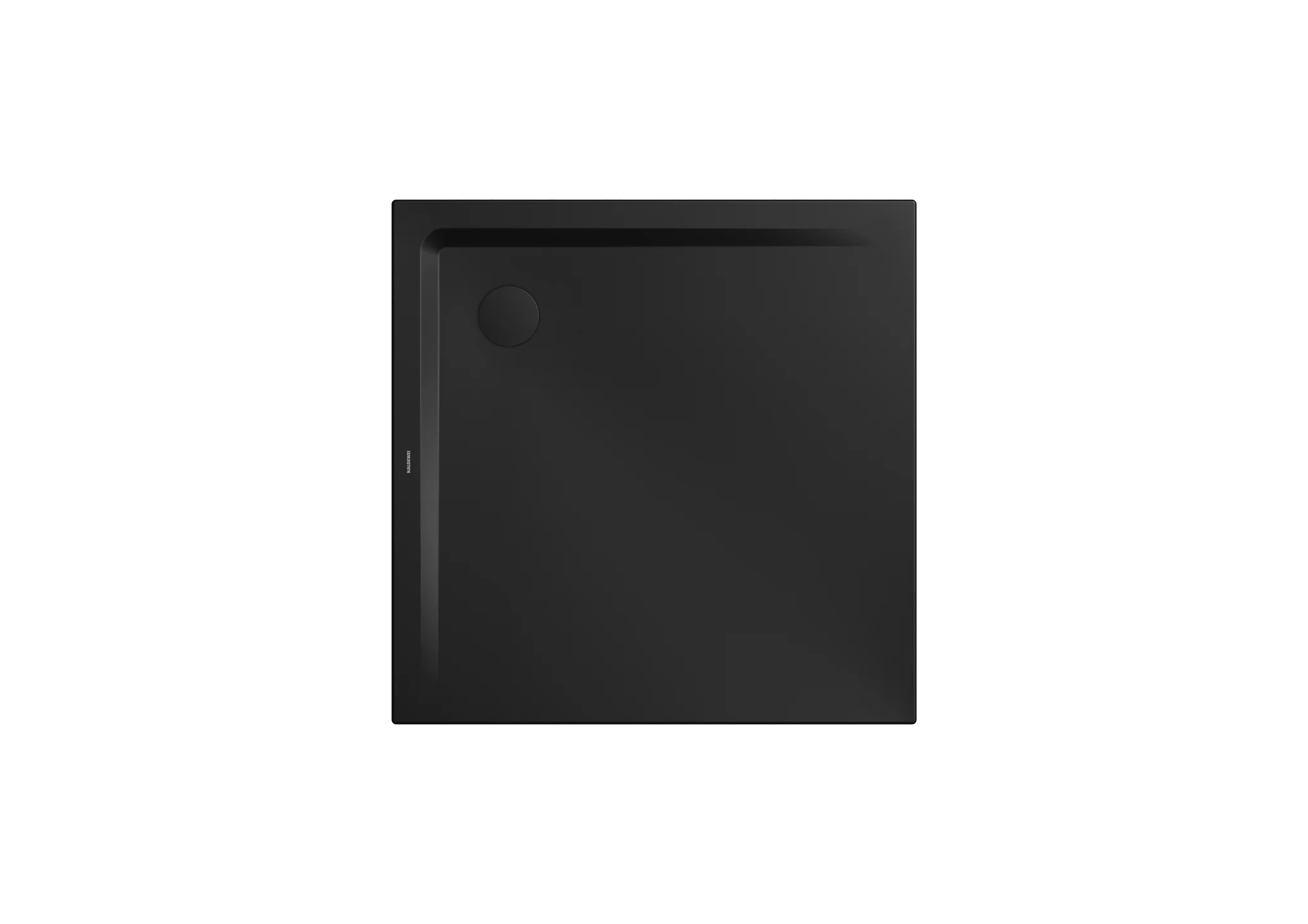 Kaldewei SUPERPLAN Duschfläche, 1200x1200x25 mm, schwarz matt, Eckablauf, Secure Plus Antislip