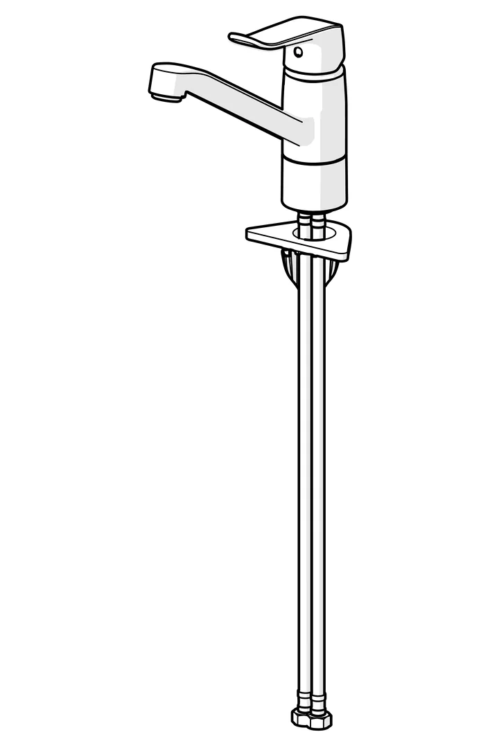 HansaCARE Einhebelmischer Küchenarmatur HansaCARE 4610 Bedienungshebel lang Ausladung 214 mm DN15 Chrom