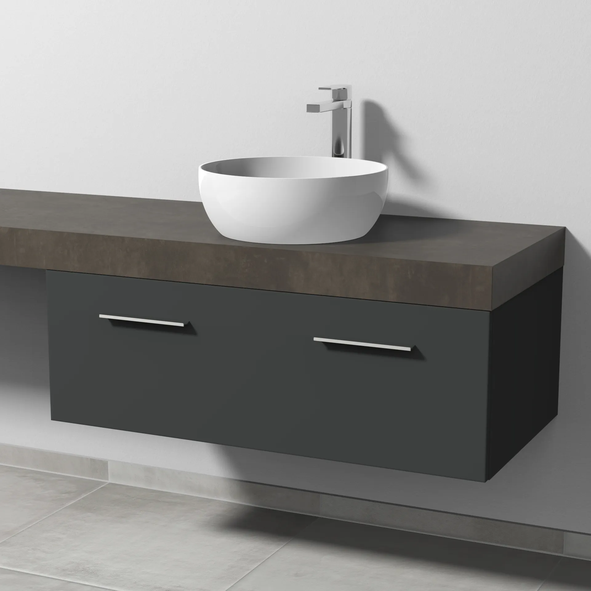 Sanipa Waschtischunterschrank „2morrow“ 1000 × 340 × 520 mm in Graphit (matt)