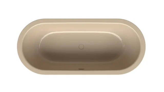 Bette BetteStarlet Flair Oval Badewanne, 1780 x 780 mm, Bahama beige, glasierter Titan-Stahl, 2-Sitzer, Einbau, Randhöhe 30 mm