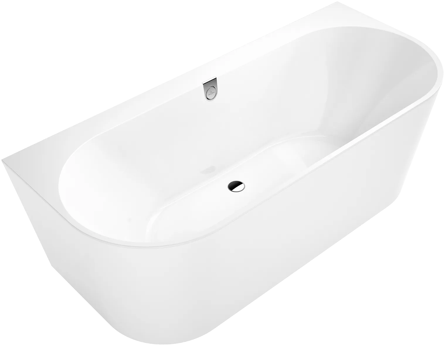 Villeroy & Boch Badewanne „Oberon 2.0“ vorwand rechteck 180 × 80 cm, Mittelablauf in Weiß Alpin
