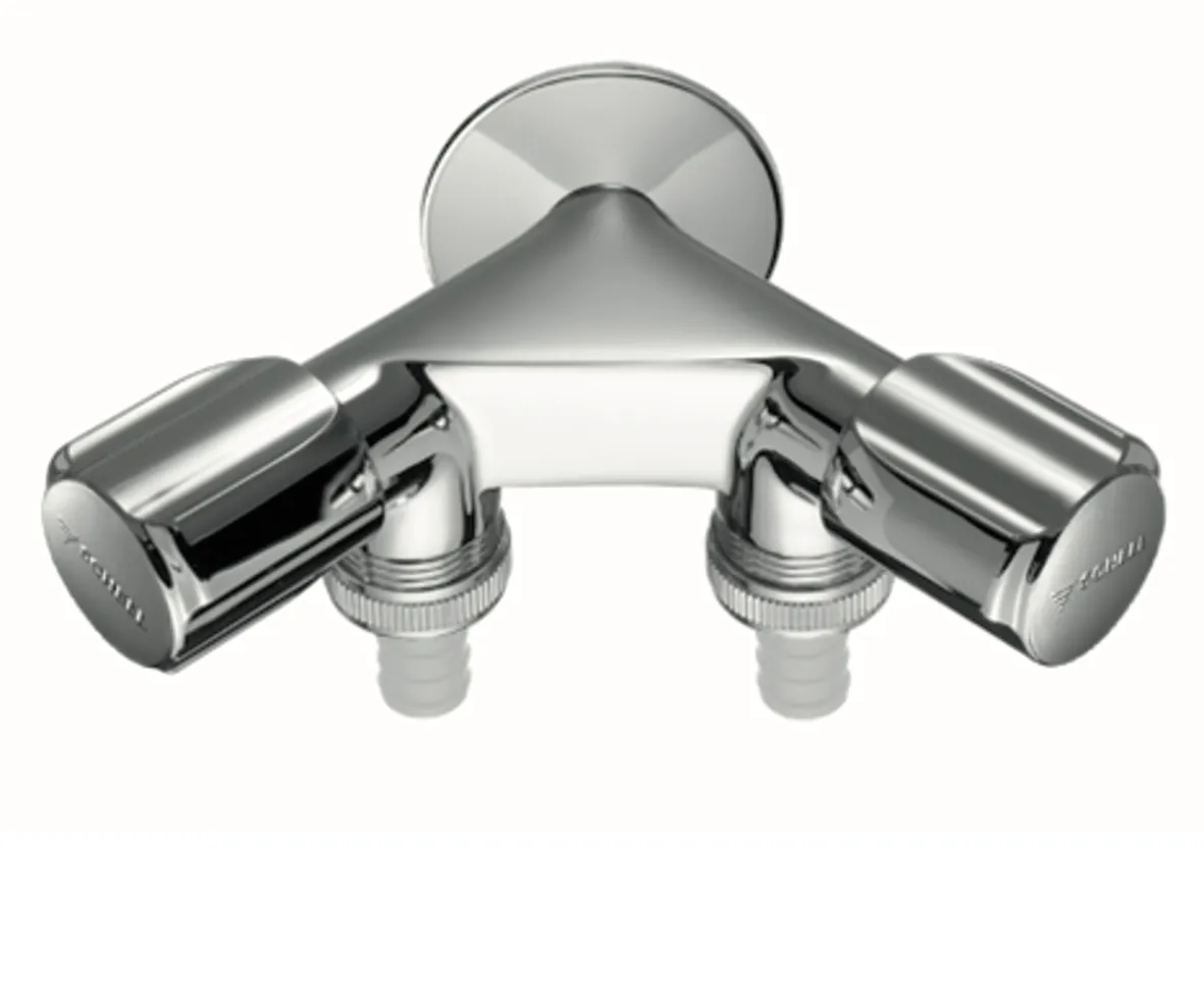 NA-Doppelventil COMFORT, 2 RFV, DN 15 G 1/2 AG, 2 Schlauchverschraubungen Ø 14,5 mm (DN 20 G 3/4 AG), chrom NA-Doppelventil COMFORT, 2 RFV, DN 15 G 1/2 AG, 2 Schlauchverschraubungen Ø 14,5 mm (DN 20 G 3/4 AG), chrom