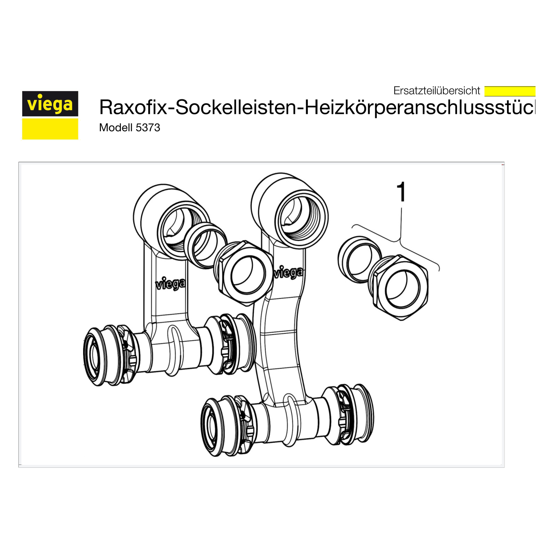 Viega „Raxofix“ Sockelleisten- Heizkörperanschlussstück 16 mm × 1/2″