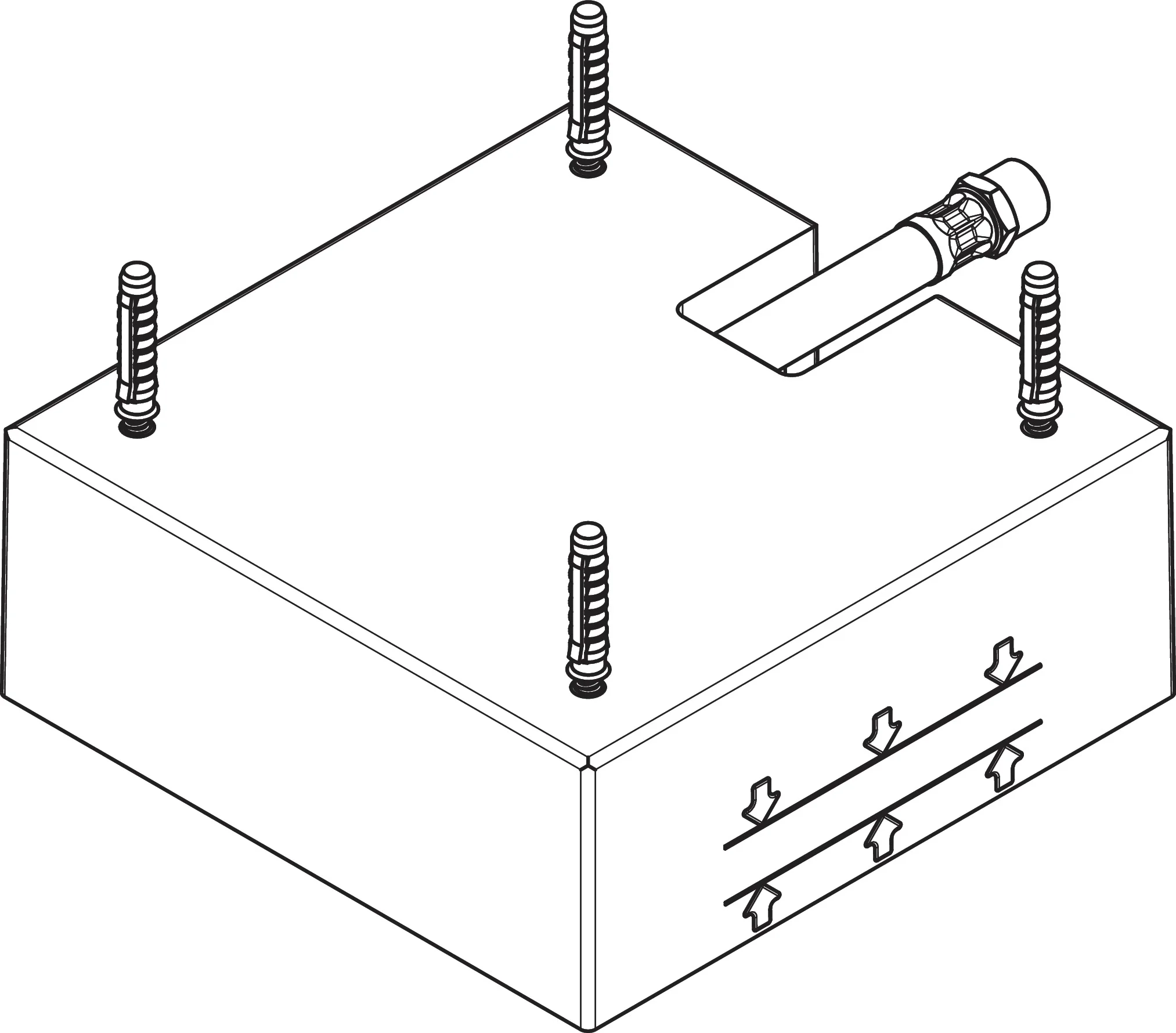 Hansgrohe AXOR Citterio C Grundkörper für Kopfbrause Decke – minimal 60 mm, maximal 80 mm Einbautiefe, Anschluss G 1/2