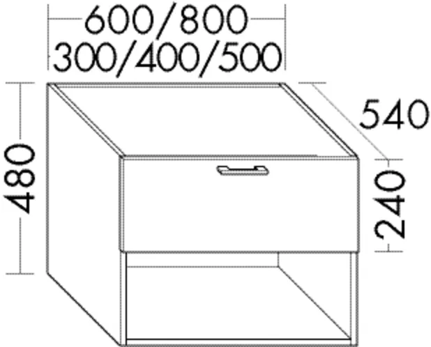 burgbad Hochschrank „Sys30“ 340 × 480 × 580 mm in Weiß Matt