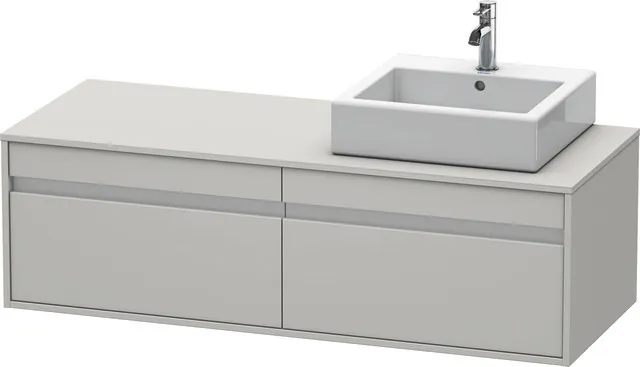 Duravit Waschtischunterschrank wandhängend „Ketho“ 140 × 42,6 × 55 cm Betongrau Matt Duravit Waschtischunterschrank wandhängend „Ketho“ 140 × 42,6 × 55 cm Betongrau Matt