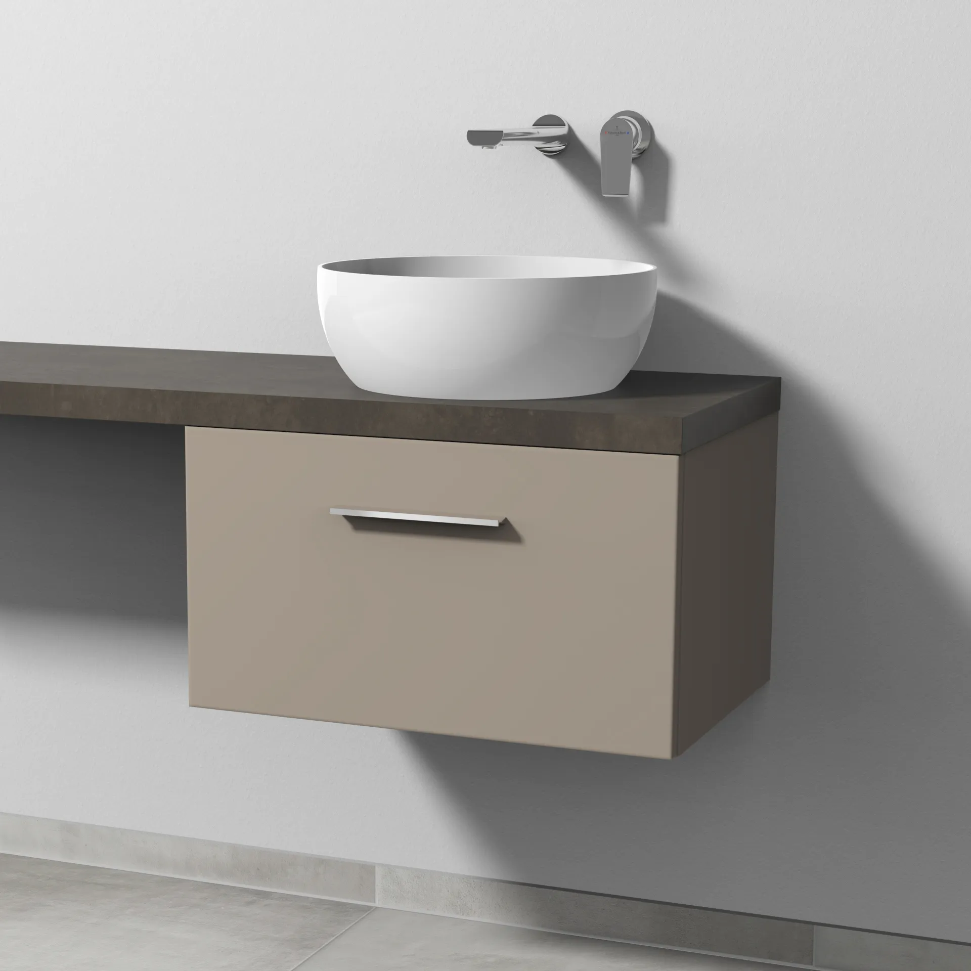 Sanipa Waschtischunterschrank „2morrow“ 600 × 340 × 420 mm in Sandgrau (matt)